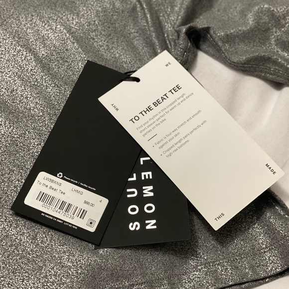 Lululemon SoulCycle To The Beat crop tee NWT LIMITED EDITION Size 4 Metal Gray - Picture 3 of 15